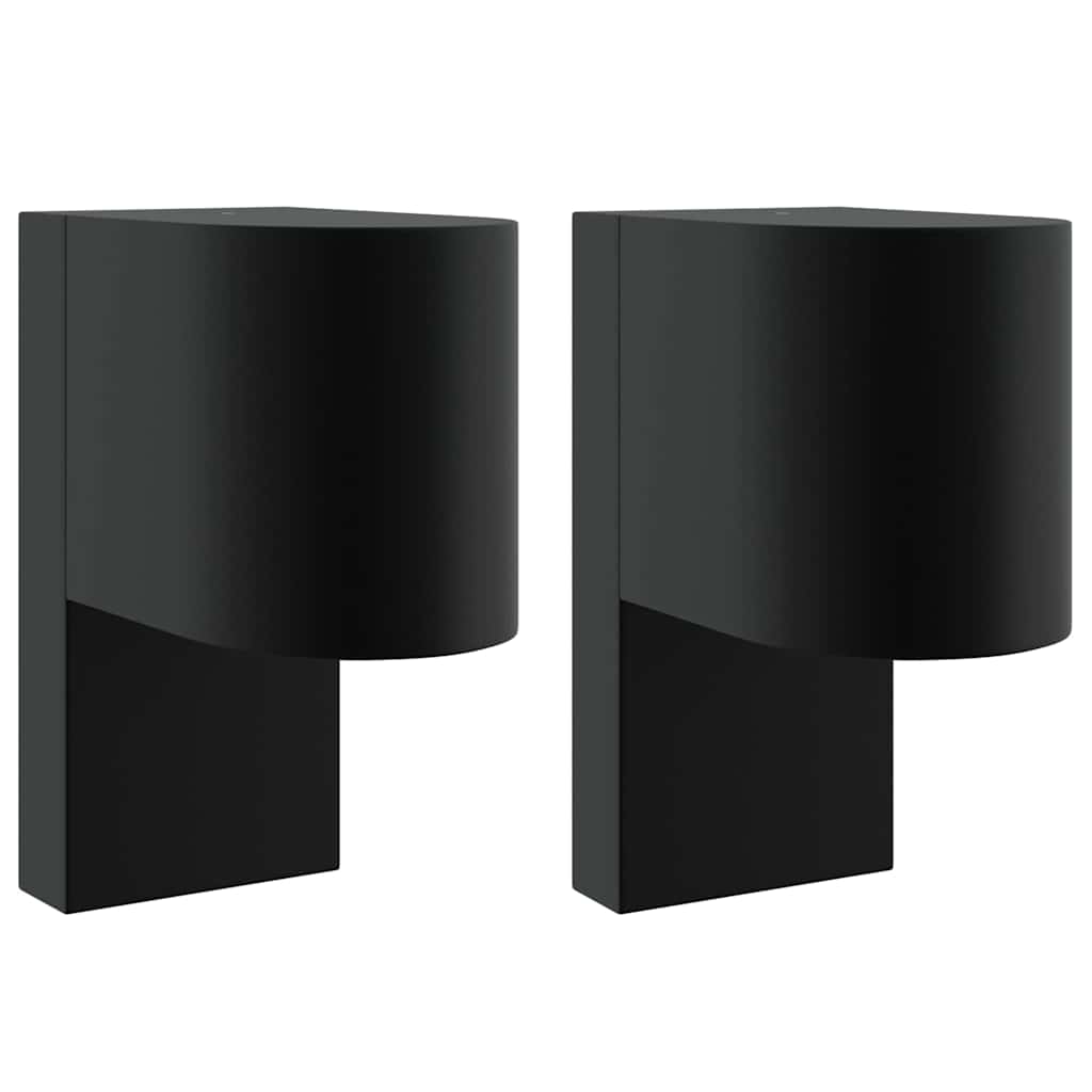 Udendørs væglampe 2 pcs Sort 12 x 7 x 15 cm Rustfrit stål