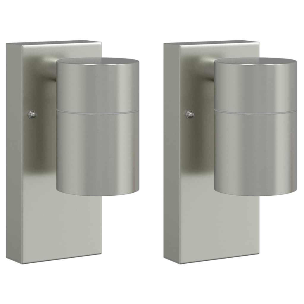 Udendørs væglampe 2 pcs Sølv 6,5 x 10,5 x 16 cm