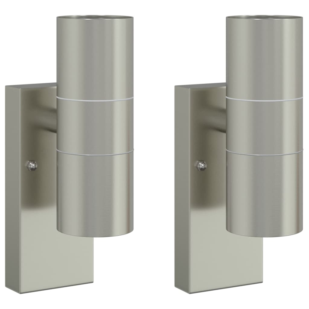 Udendørs væglampe 2 pcs Sølv 7 x 10 x 22 cm