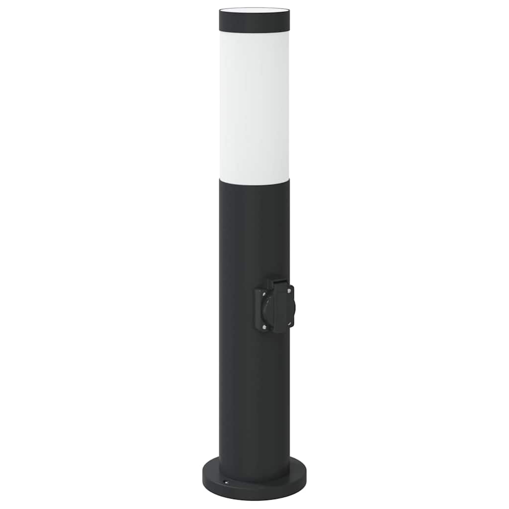 pullertlampe med stikkontakt 50 cm rustfrit stål IP44