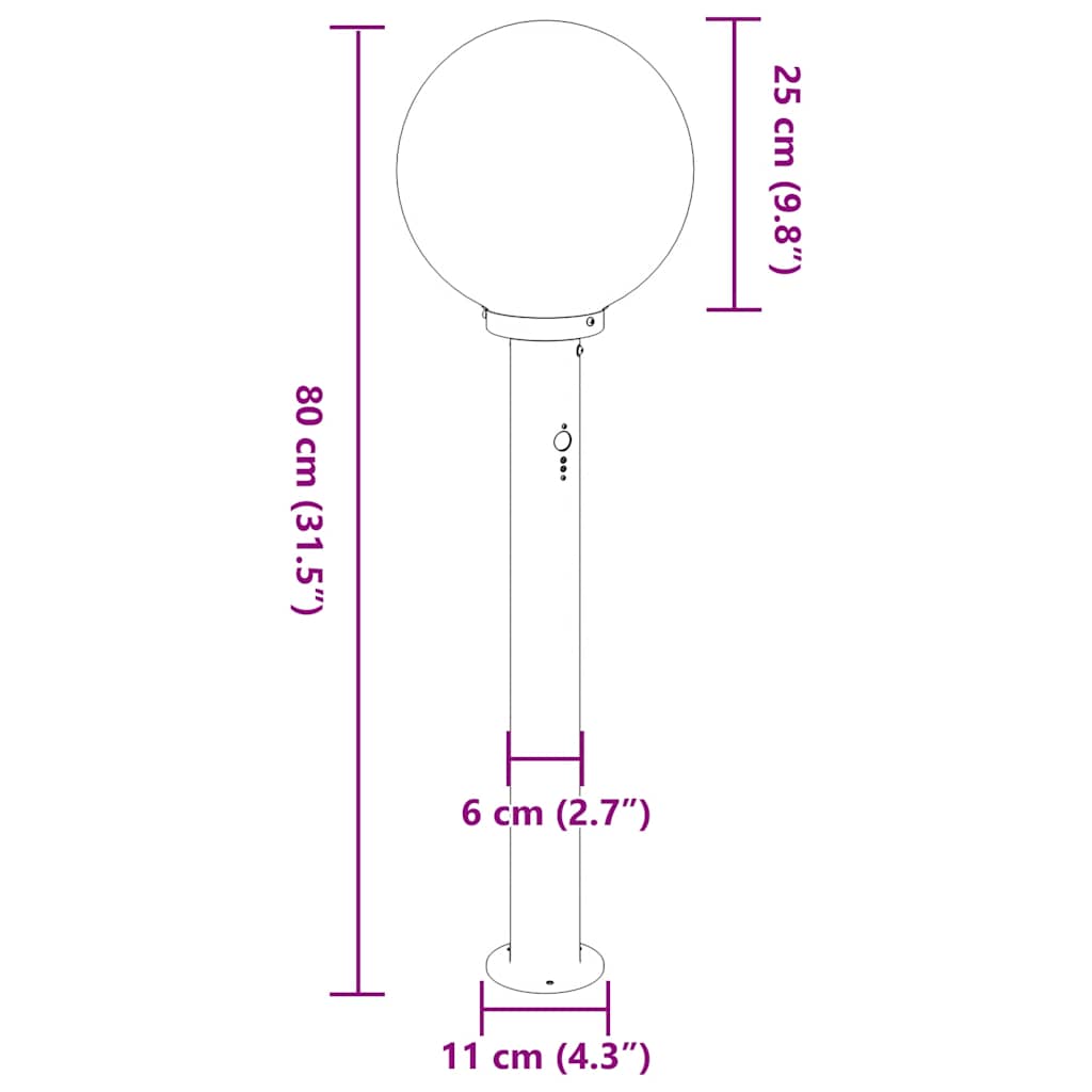 pullertlampe med sensor 80 cm sort IP44