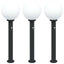 pullertlamper med sensor 3 stk. 80 cm sort IP44