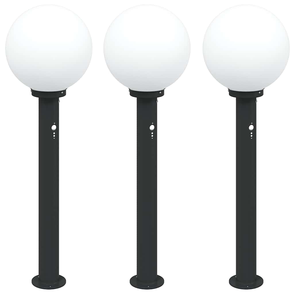pullertlamper med sensor 3 stk. 80 cm sort IP44