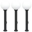 pullertlamper med stikkontakt 3 stk. 80 cm sort IP44