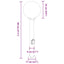 pullertlamper med stikkontakt 3 stk. 80 cm sort IP44