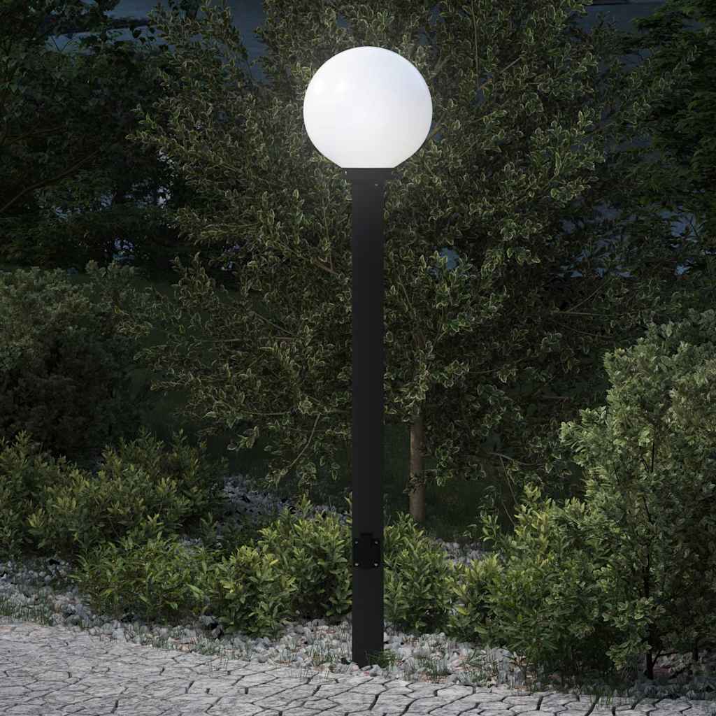 pullertlampe med stikkontakt 120 cm sort IP44