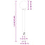 pullertlamper med stikkontakt 3 stk. 120 cm sort IP44