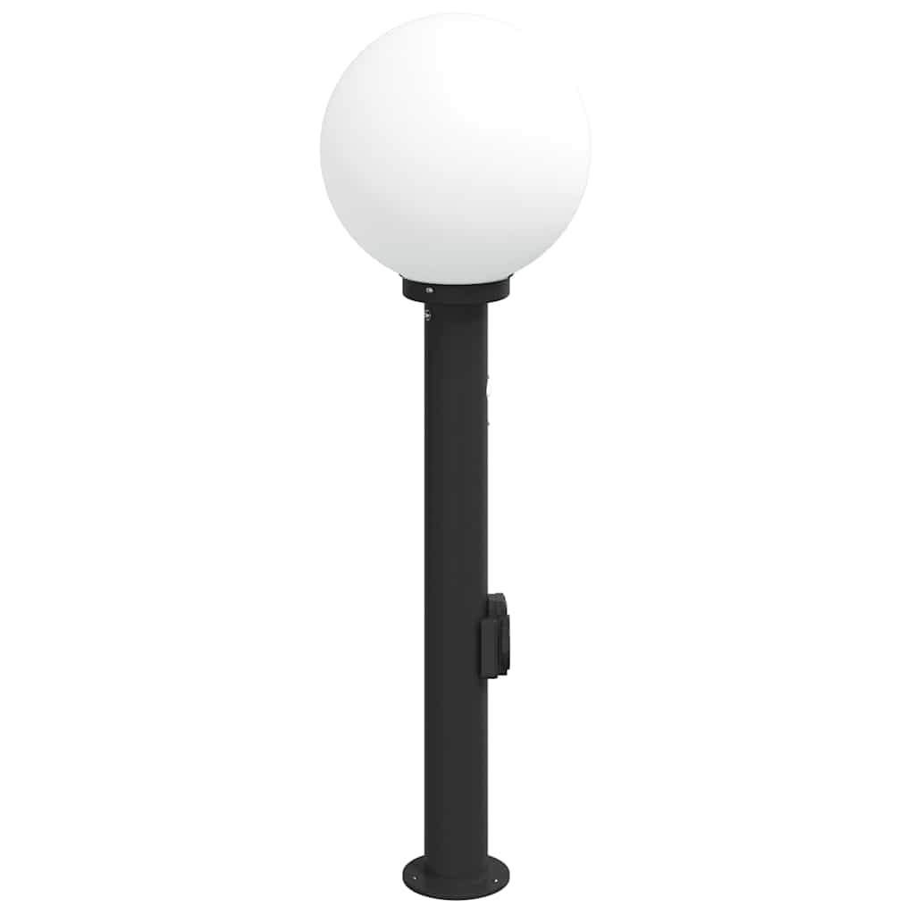 pullertlampe med sensor og stikkontakt 80 cm sort IP44