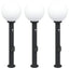 pullertlamper med sensor og stikkontakt 3 stk. 80 cm sort IP44