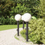 pullertlamper med sensor og stikkontakt 3 stk. 80 cm sort IP44