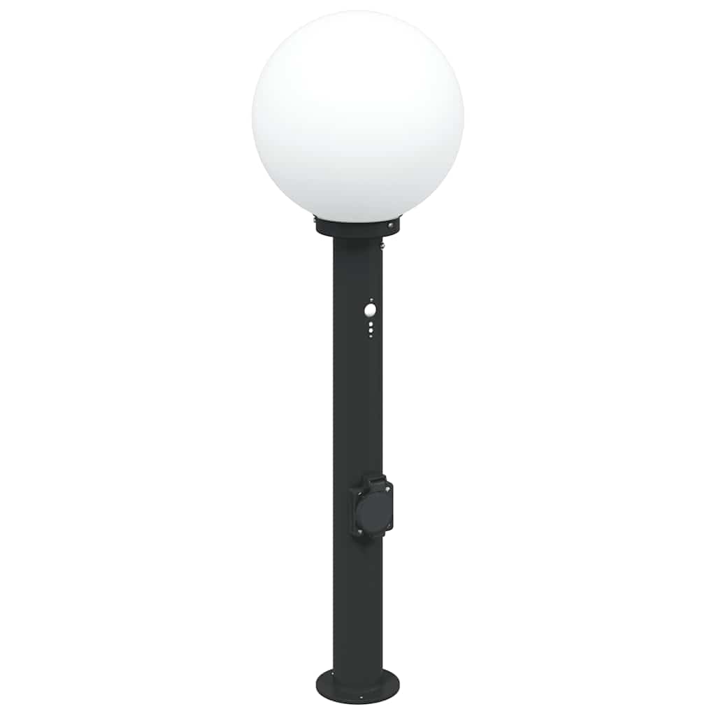 pullertlamper med sensor og stikkontakt 3 stk. 80 cm sort IP44