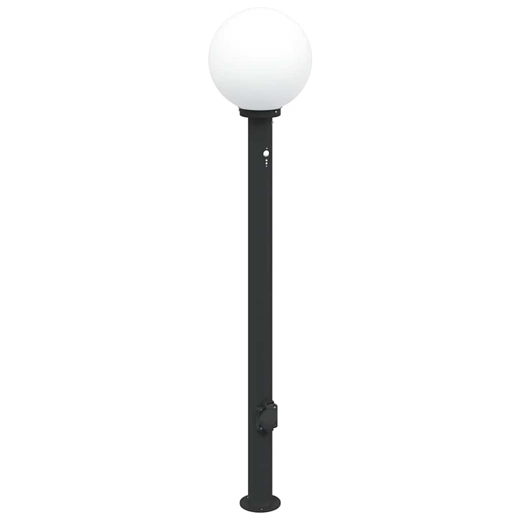 pullertlampe med sensor og stikkontakt 120 cm sort IP44