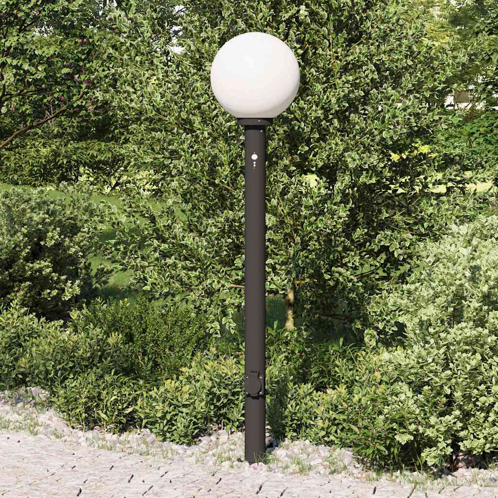 pullertlampe med sensor og stikkontakt 120 cm sort IP44