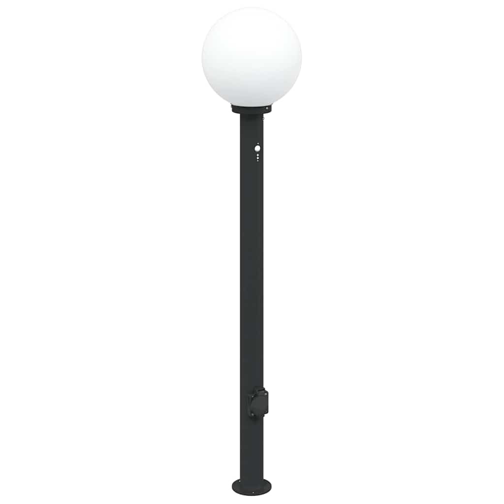 pullertlamper med sensor og stikkontakt 3 stk. 120 cm sort IP44