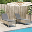 liggestole 2 stk. med hynder polyrattan beige