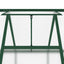 drivhus med fundamentramme 224x169x202 cm aluminium grøn