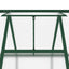 drivhus med fundamentramme 334x169x202 cm aluminium grøn