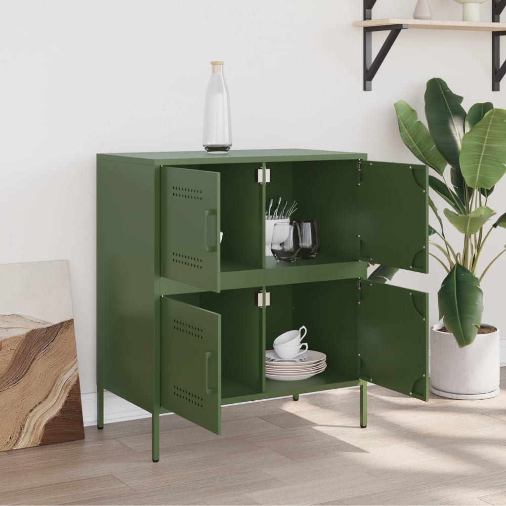 skab 68x39x79 cm stål olivengrøn
