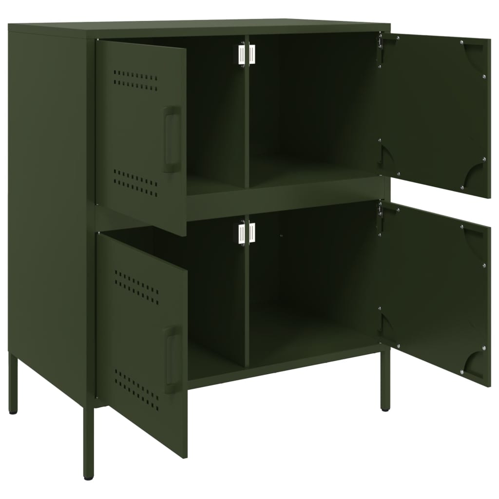 skab 68x39x79 cm stål olivengrøn