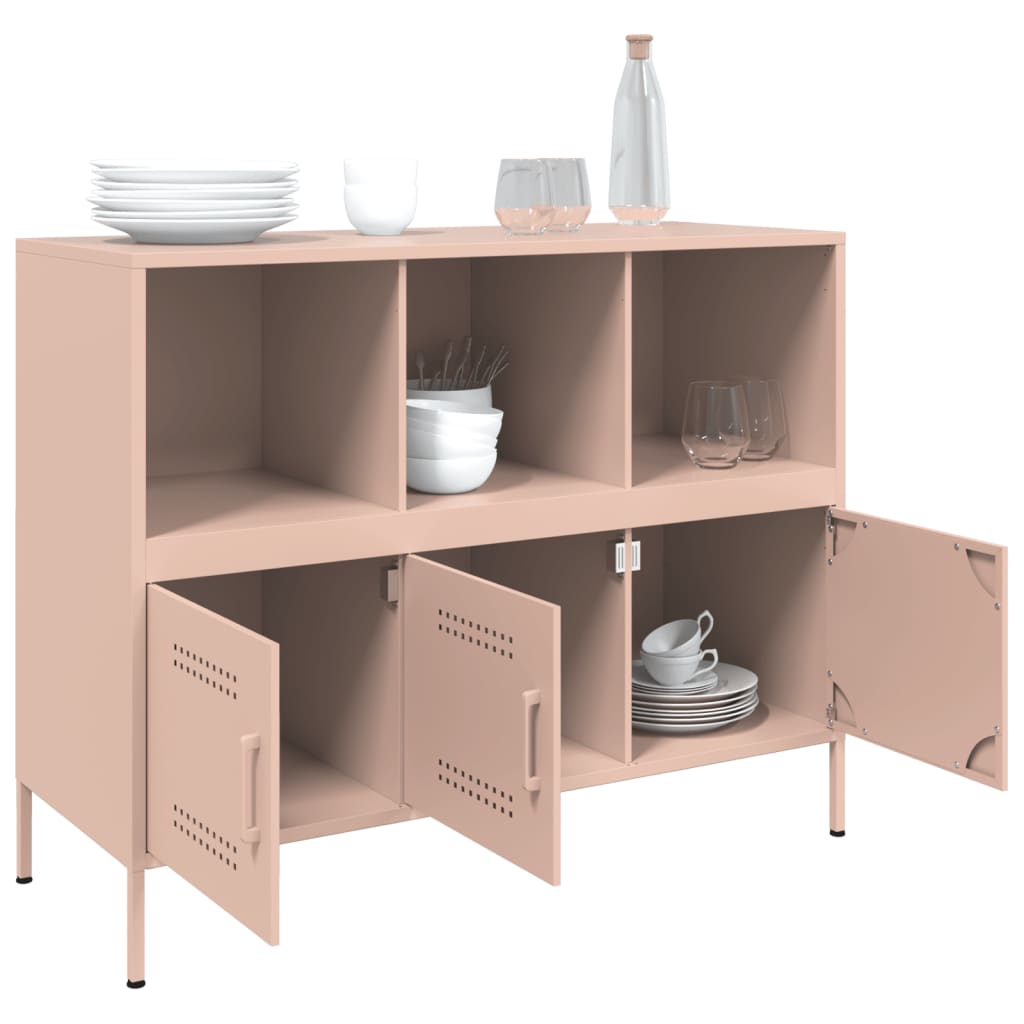 skab 100,5x39x79 cm stål lyserød