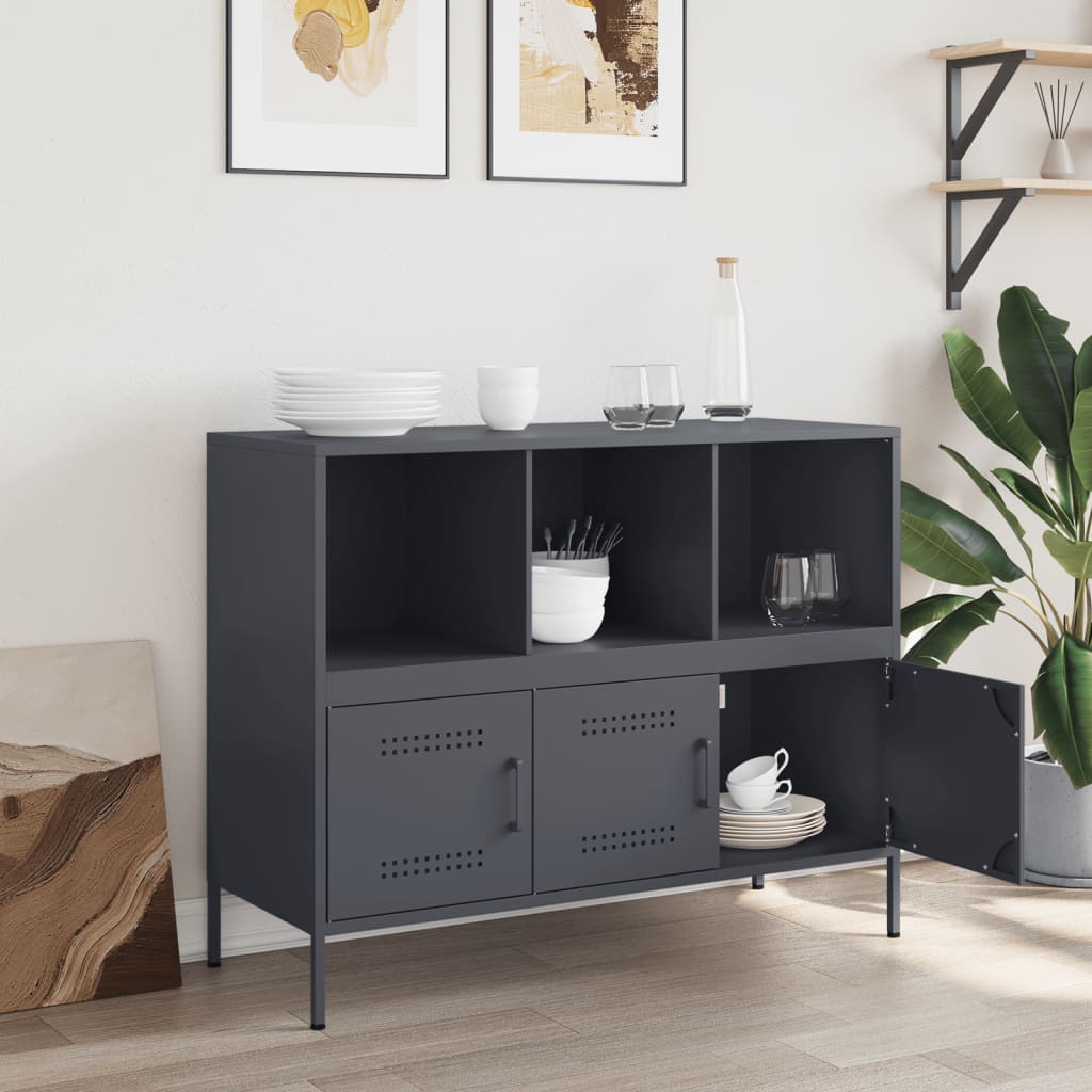 skab 100,5x39x79 cm stål antracitgrå