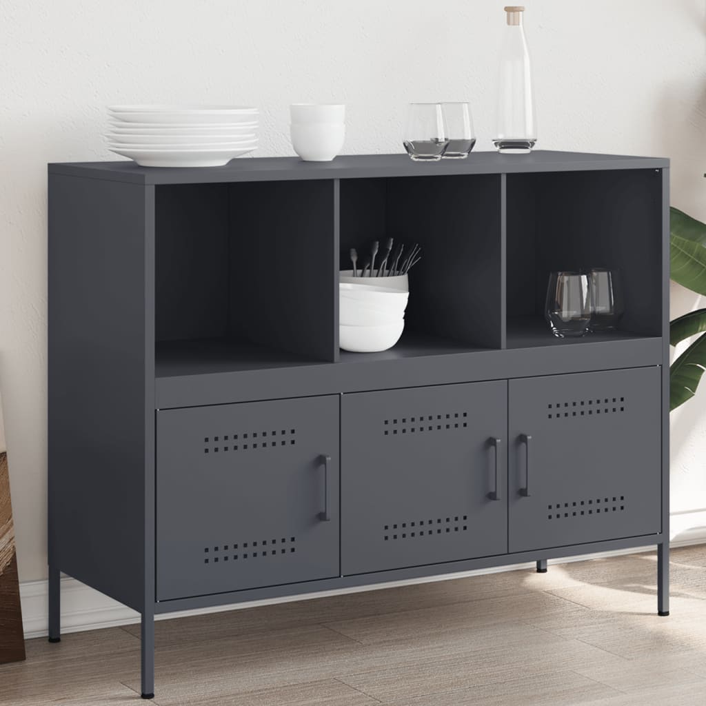 skab 100,5x39x79 cm stål antracitgrå