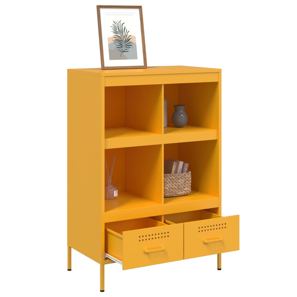 højskab 68x39x101,5 cm stål sennepsgul