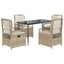 spisebordssæt til haven 5 dele med hynder polyrattan beige