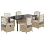 spisebordssæt til haven 7 dele med hynder polyrattan beige