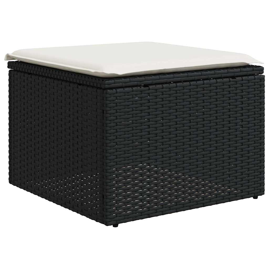 sofasæt til haven 8 dele med hynder polyrattan sort