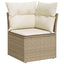 sofasæt til haven 7 dele med hynder polyrattan beige