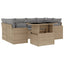 sofasæt til haven 7 dele med hynder polyrattan beige