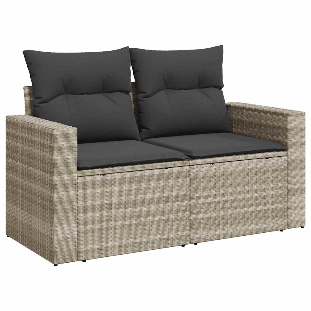 sofasæt til haven 8 dele med hynder polyrattan lysegrå