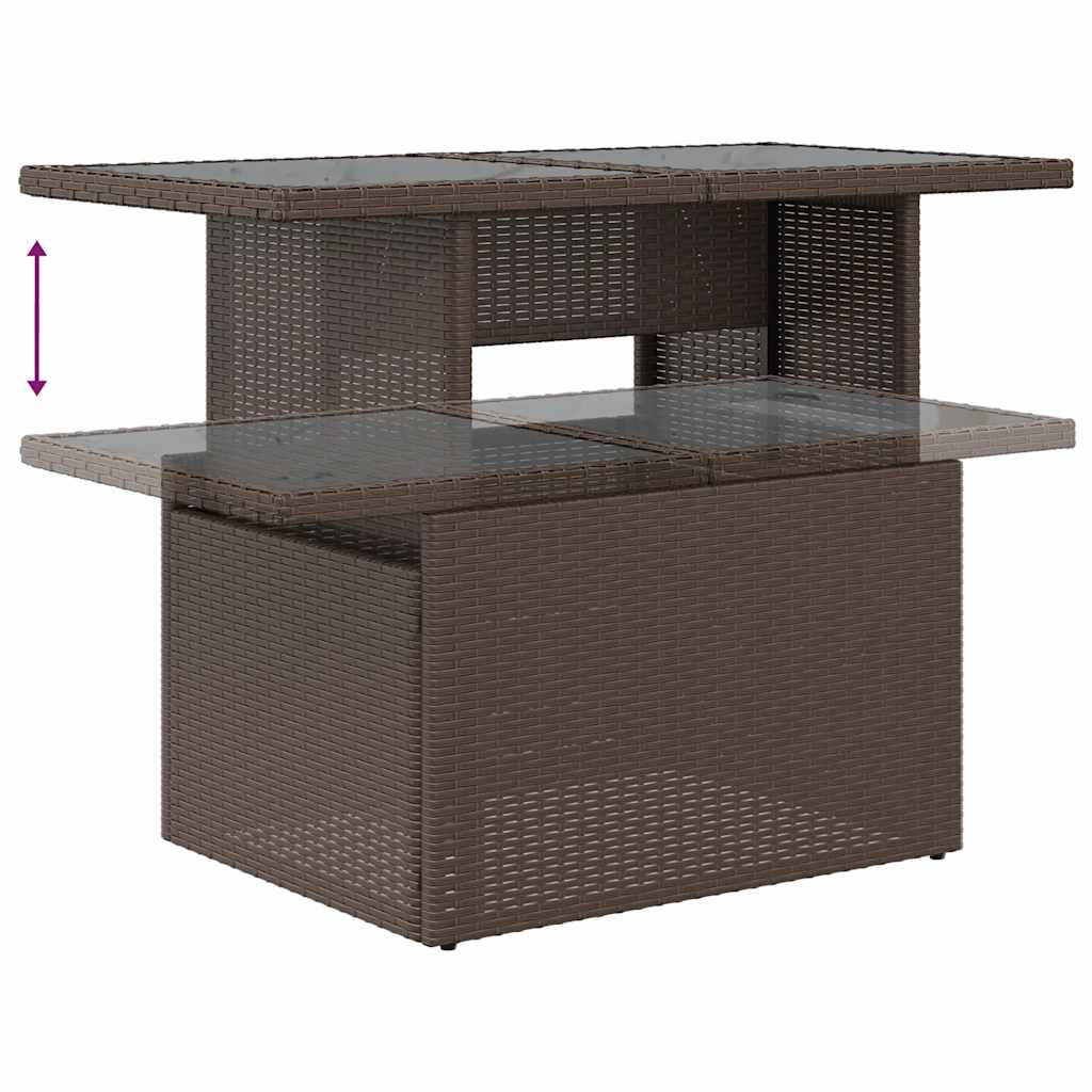 8-delt havesofasæt med hynder brun polyrattan