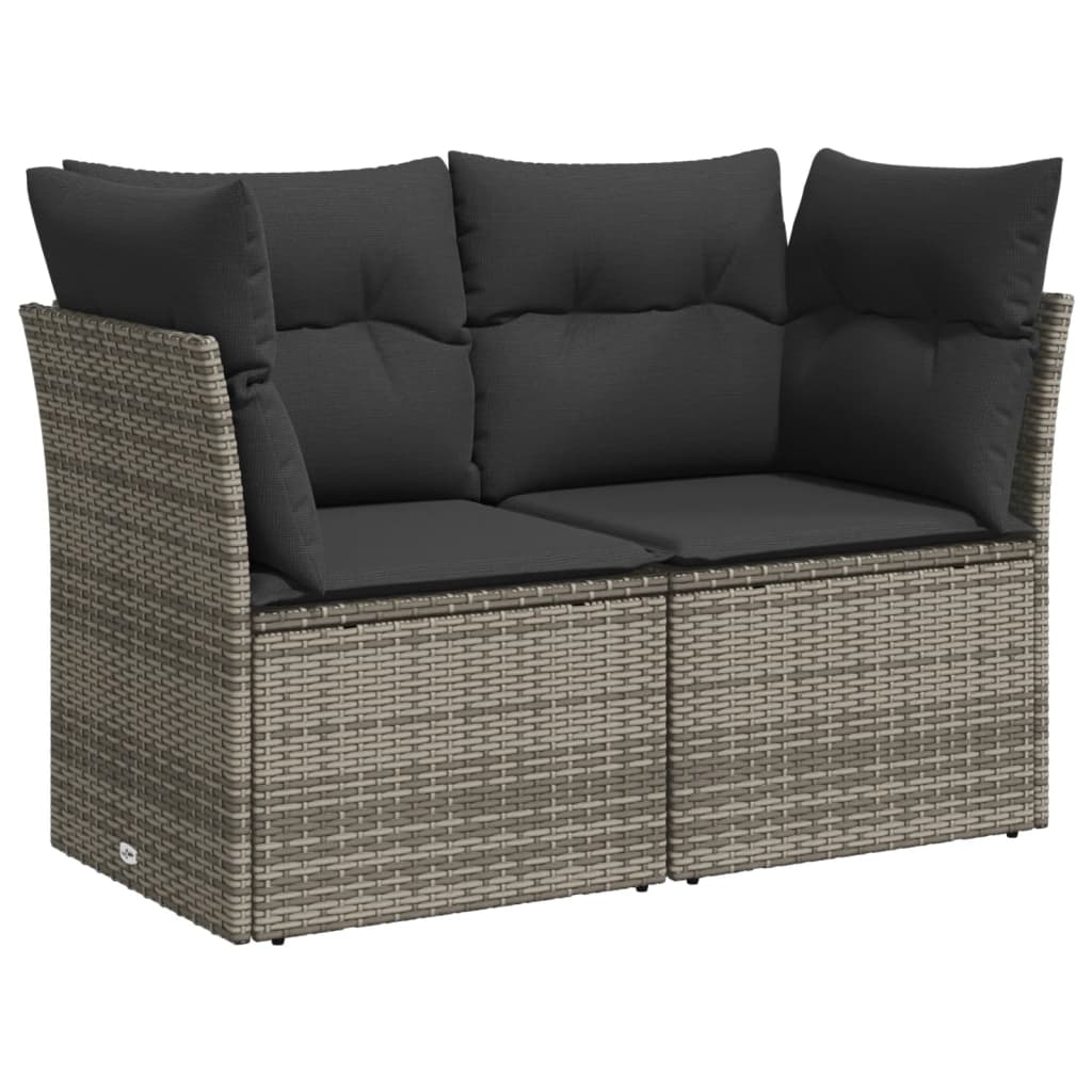 sofasæt til haven 9 dele med hynder polyrattan grå