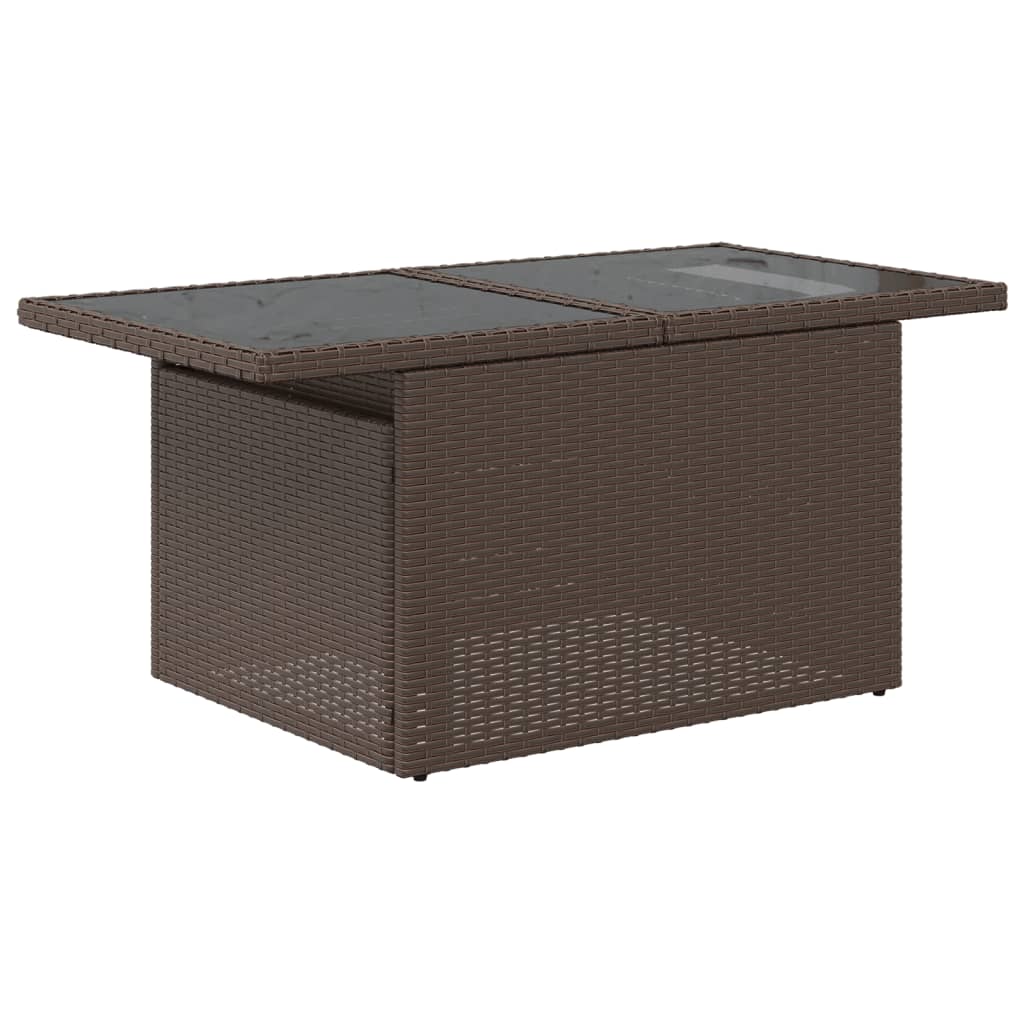sofasæt til haven 9 dele med hynder polyrattan brun