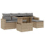 sofasæt til haven 6 dele med hynder polyrattan beige