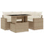 sofasæt til haven 5 dele med hynder polyrattan beige