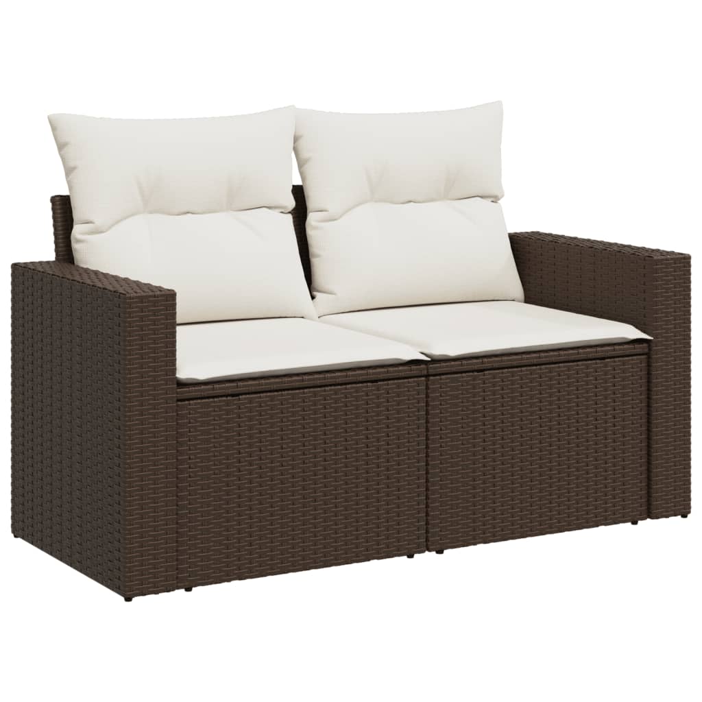 sofasæt til haven 5 dele med hynder polyrattan brun