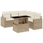 sofasæt til haven 6 dele med hynder polyrattan beige