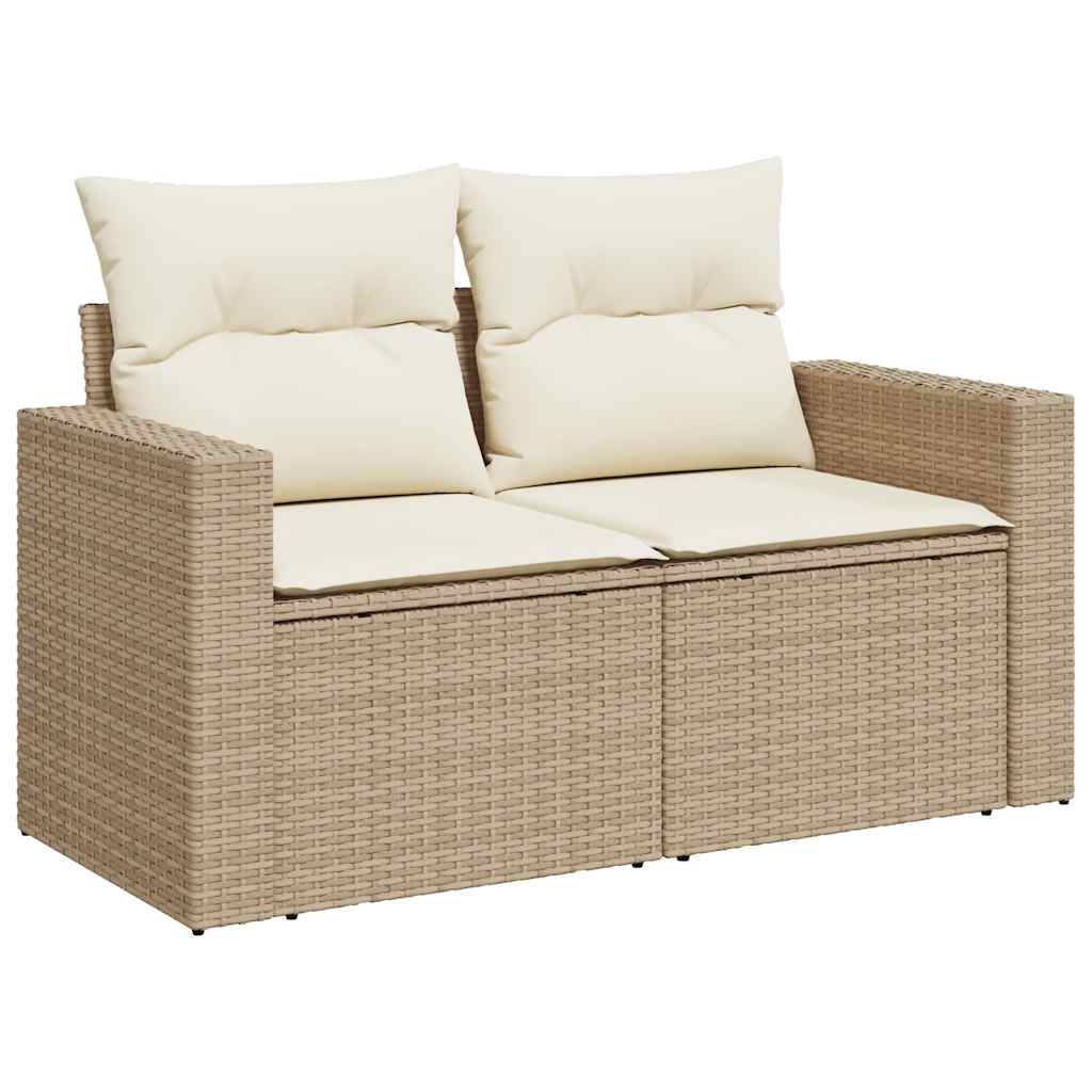 sofasæt til haven 10 dele med hynder polyrattan beige