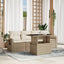 sofasæt til haven 5 dele med hynder polyrattan beige