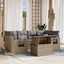 sofasæt til haven 7 dele med hynder polyrattan beige