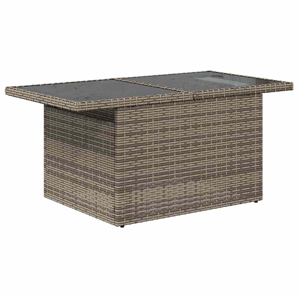 havesofasæt med 8 hynder grå polyrattan