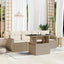 sofasæt til haven 5 dele med hynder polyrattan beige