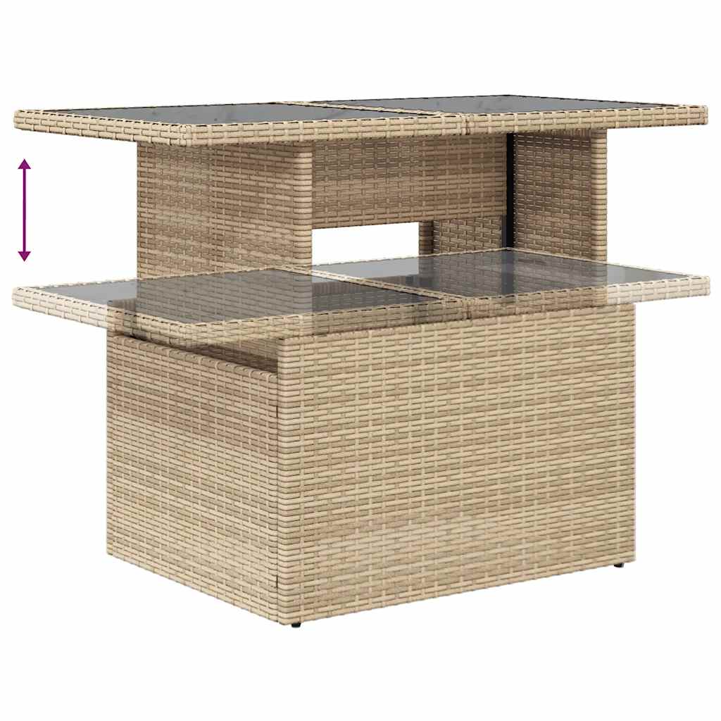 sofasæt til haven 7 dele med hynder polyrattan beige