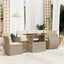 sofasæt til haven 6 dele med hynder polyrattan beige