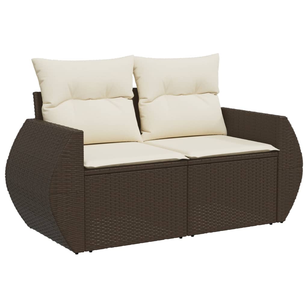 sofasæt til haven 10 dele med hynder polyrattan brun