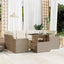 sofasæt til haven 7 dele med hynder polyrattan beige