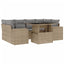 sofasæt til haven 7 dele med hynder polyrattan beige